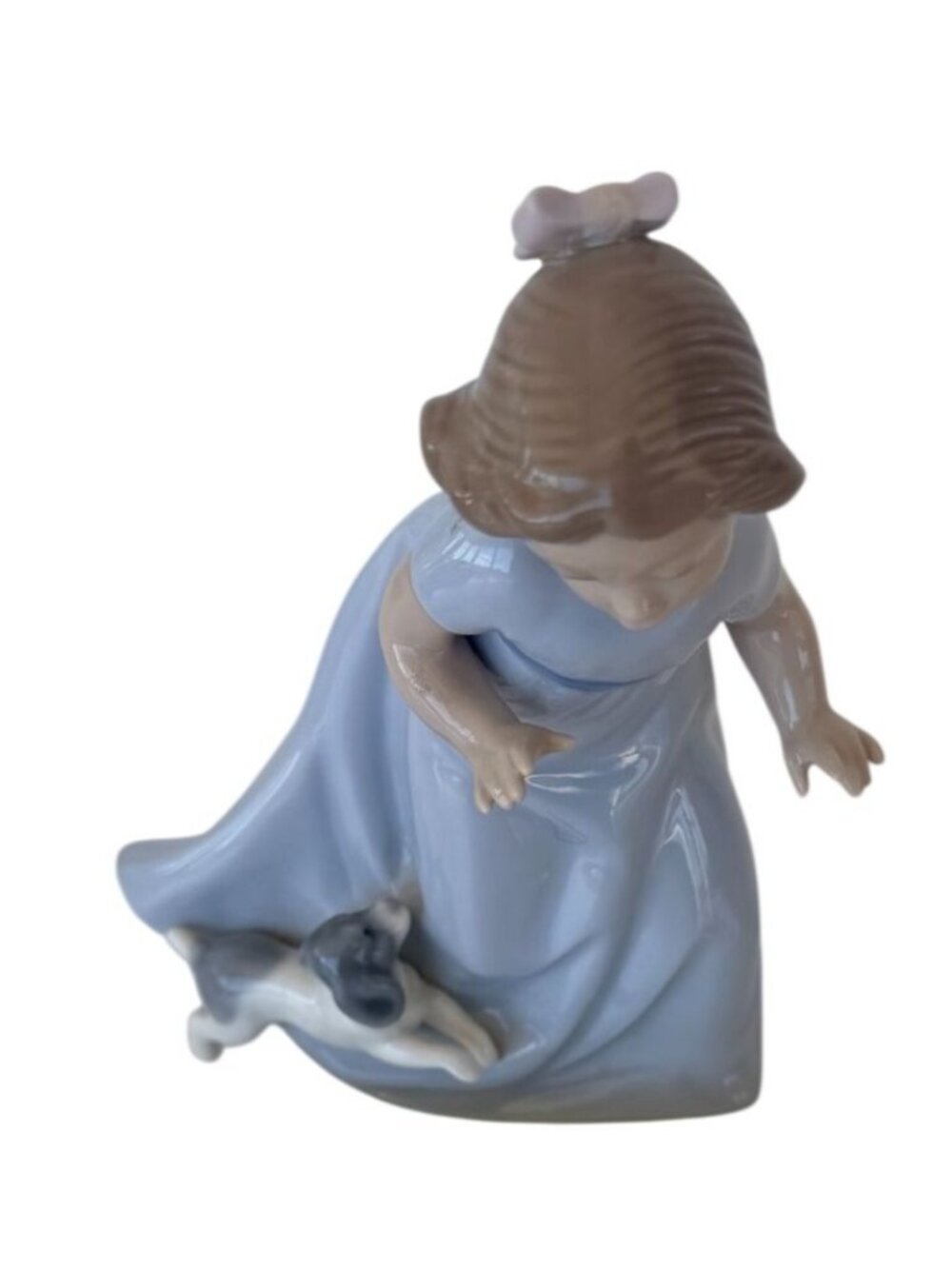 Lladró 4908 Little Playmates Girl Dog Figurine DAISA 1987 Glossy Porcelain Spain - Picture 3 of 11